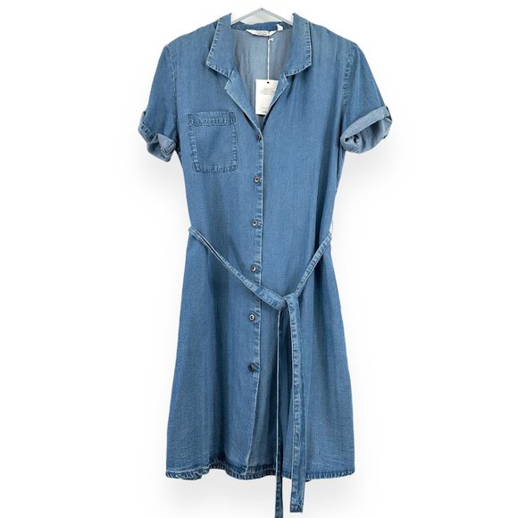NWT & Other Stories Blue Chambray Belted Button Up Shirt Dress - Picture 1 of 6